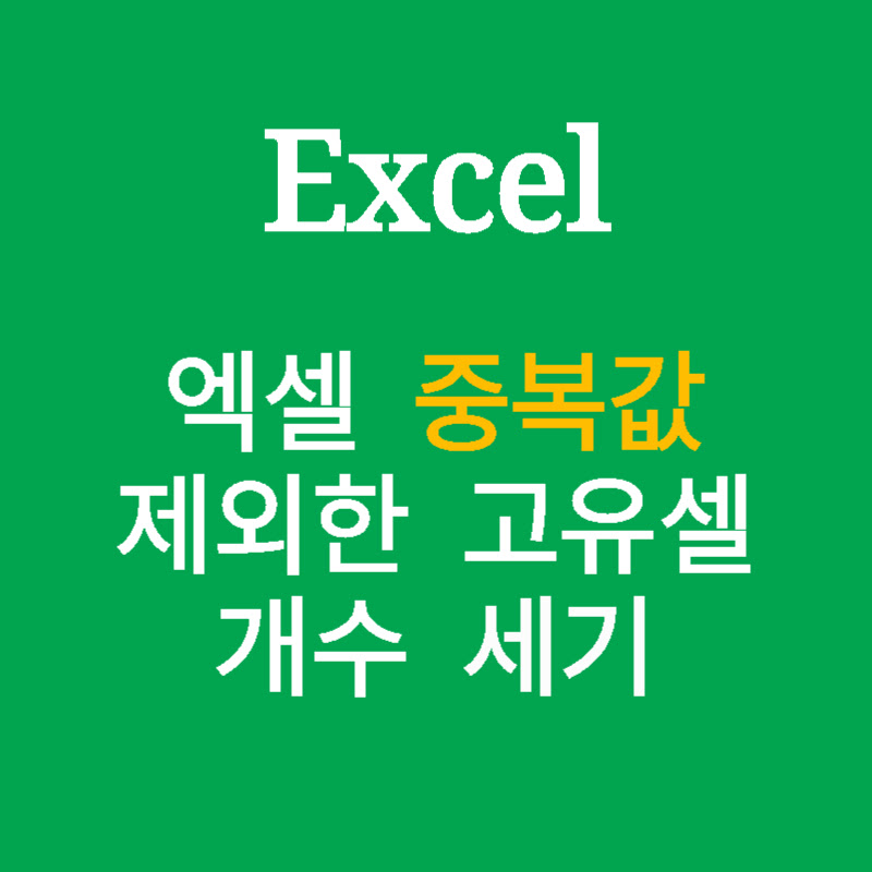 엑셀-중복값-고유셀-세기